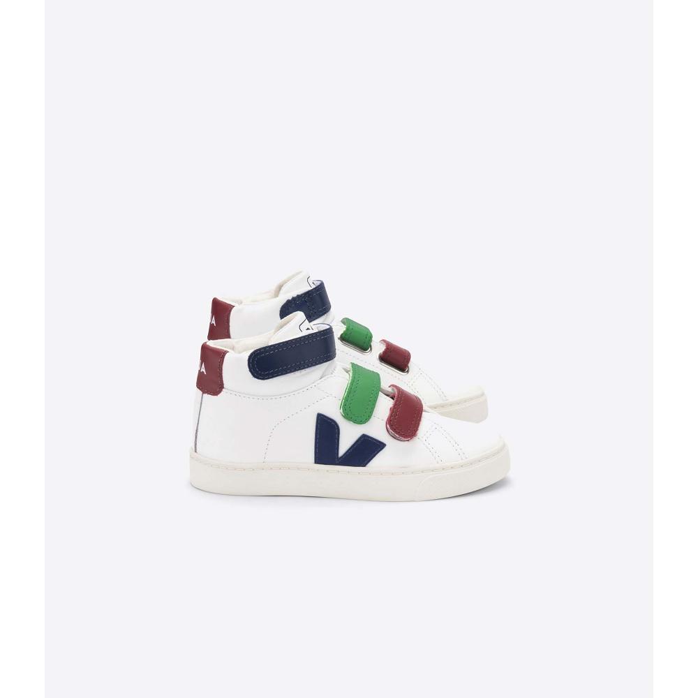 Veja ESPLAR MID LEATHER Høye Barn White/Red | NO 684TCE